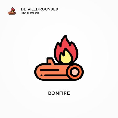 Şenlik ateşi vektör simgesi. Modern vektör illüstrasyon kavramları. Düzenlemesi ve kişiselleştirmesi kolay.