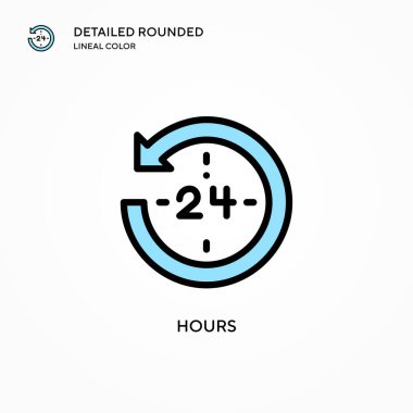 Saatlik vektör simgesi. Modern vektör illüstrasyon kavramları. Düzenlemesi ve kişiselleştirmesi kolay.