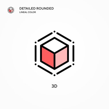 3d vektör simgesi. Modern vektör illüstrasyon kavramları. Düzenlemesi ve kişiselleştirmesi kolay.