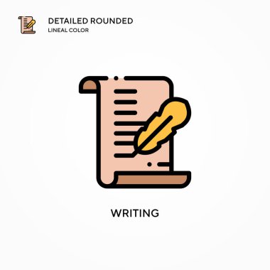 Vektör simgesi yazılıyor. Modern vektör illüstrasyon kavramları. Düzenlemesi ve kişiselleştirmesi kolay.