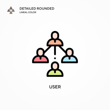 Kullanıcı vektör simgesi. Modern vektör illüstrasyon kavramları. Düzenlemesi ve kişiselleştirmesi kolay.