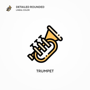 Trompet vektör simgesi. Modern vektör illüstrasyon kavramları. Düzenlemesi ve kişiselleştirmesi kolay.