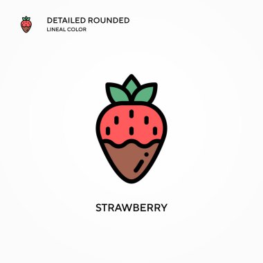 Çilek vektör simgesi. Modern vektör illüstrasyon kavramları. Düzenlemesi ve kişiselleştirmesi kolay.