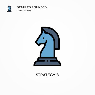 Strateji-3 vektör simgesi. Modern vektör illüstrasyon kavramları. Düzenlemesi ve kişiselleştirmesi kolay.