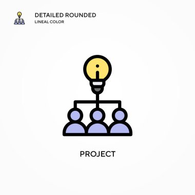 Proje vektör simgesi. Modern vektör illüstrasyon kavramları. Düzenlemesi ve kişiselleştirmesi kolay.
