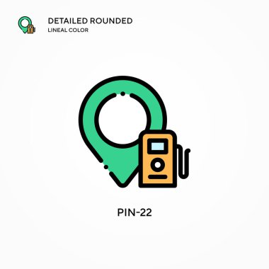 Pin-22 vektör simgesi. Modern vektör illüstrasyon kavramları. Düzenlemesi ve kişiselleştirmesi kolay.
