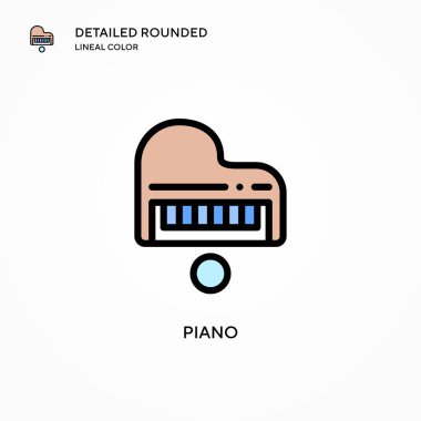 Piyano vektör ikonu. Modern vektör illüstrasyon kavramları. Düzenlemesi ve kişiselleştirmesi kolay.