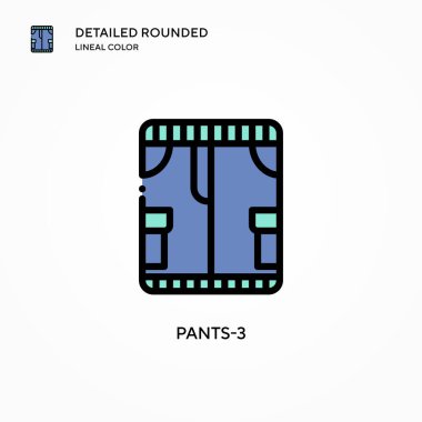 Pantolon-3 vektör simgesi. Modern vektör illüstrasyon kavramları. Düzenlemesi ve kişiselleştirmesi kolay.