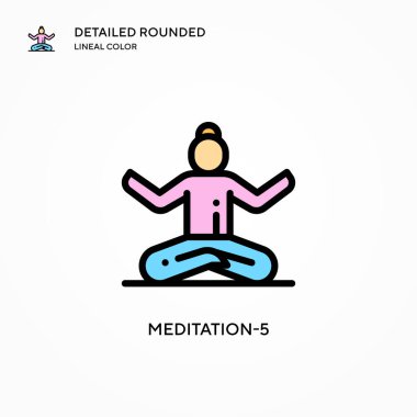 Meditasyon-5 vektör simgesi. Modern vektör illüstrasyon kavramları. Düzenlemesi ve kişiselleştirmesi kolay.