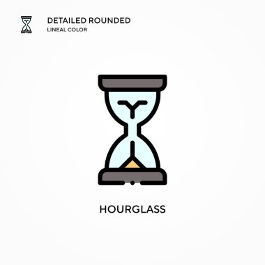 Kum saati vektör simgesi. Modern vektör illüstrasyon kavramları. Düzenlemesi ve kişiselleştirmesi kolay.