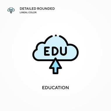 Eğitim vektör simgesi. Modern vektör illüstrasyon kavramları. Düzenlemesi ve kişiselleştirmesi kolay.