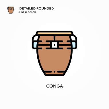 Conga vektör simgesi. Modern vektör illüstrasyon kavramları. Düzenlemesi ve kişiselleştirmesi kolay.
