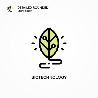 Biyoteknoloji vektör ikonu. Modern vektör illüstrasyon kavramları. Düzenlemesi ve kişiselleştirmesi kolay.