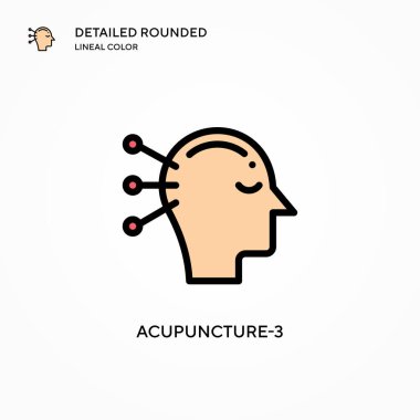 Akupunktur-3 vektör simgesi. Modern vektör illüstrasyon kavramları. Düzenlemesi ve kişiselleştirmesi kolay.