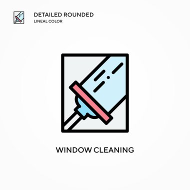 Pencere temizleme vektör simgesi. Modern vektör illüstrasyon kavramları. Düzenlemesi ve kişiselleştirmesi kolay.