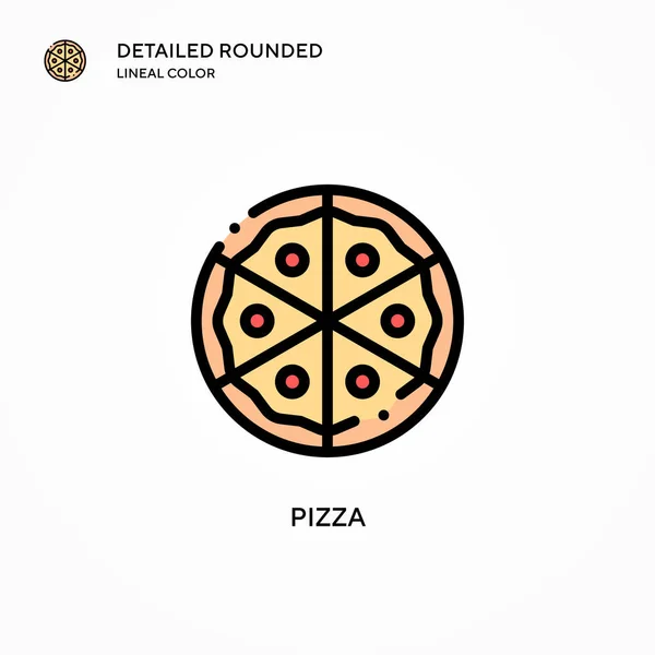 Pizza Vektör Simgesi Modern Vektör Illüstrasyon Kavramları Düzenlemesi Kişiselleştirmesi Kolay — Stok Vektör