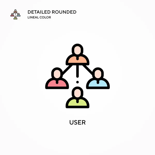 Ícone Vetor Usuário Conceitos Modernos Ilustração Vetorial Fácil Editar Personalizar —  Vetores de Stock