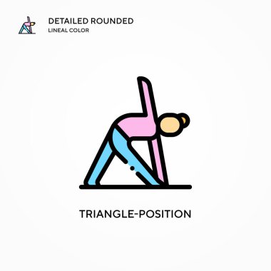 Üçgen konum vektör simgesi. Modern vektör illüstrasyon kavramları. Düzenlemesi ve kişiselleştirmesi kolay.