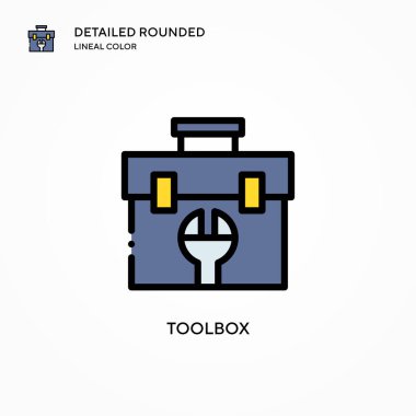 Araç kutusu vektör simgesi. Modern vektör illüstrasyon kavramları. Düzenlemesi ve kişiselleştirmesi kolay.
