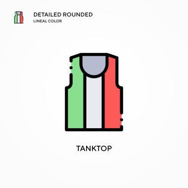 Tanktop vektör simgesi. Modern vektör illüstrasyon kavramları. Düzenlemesi ve kişiselleştirmesi kolay.