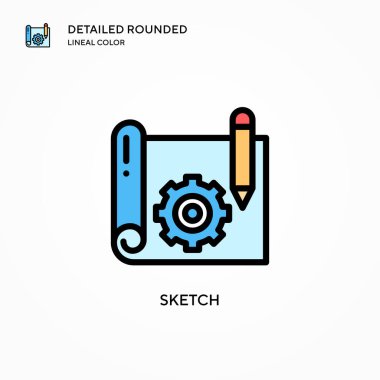 Taslak vektör simgesi. Modern vektör illüstrasyon kavramları. Düzenlemesi ve kişiselleştirmesi kolay.