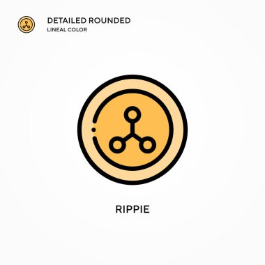 Rippie vektör simgesi. Modern vektör illüstrasyon kavramları. Düzenlemesi ve kişiselleştirmesi kolay.