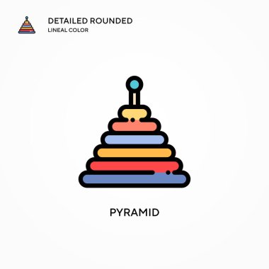Piramit vektör simgesi. Modern vektör illüstrasyon kavramları. Düzenlemesi ve kişiselleştirmesi kolay.