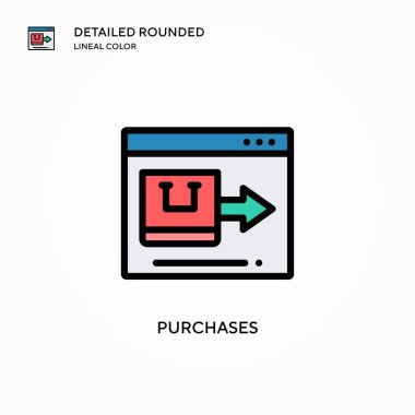 Vektör simgesi satın alır. Modern vektör illüstrasyon kavramları. Düzenlemesi ve kişiselleştirmesi kolay.