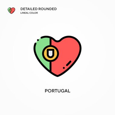 Portekiz vektör simgesi. Modern vektör illüstrasyon kavramları. Düzenlemesi ve kişiselleştirmesi kolay.