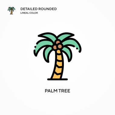 Palmiye ağacı vektör simgesi. Modern vektör illüstrasyon kavramları. Düzenlemesi ve kişiselleştirmesi kolay.