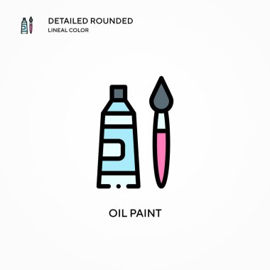 Yağlı boya vektör simgesi. Modern vektör illüstrasyon kavramları. Düzenlemesi ve kişiselleştirmesi kolay.