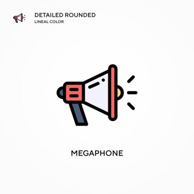 Megafon vektör simgesi. Modern vektör illüstrasyon kavramları. Düzenlemesi ve kişiselleştirmesi kolay.