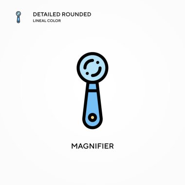 Büyüteç vektör simgesi. Modern vektör illüstrasyon kavramları. Düzenlemesi ve kişiselleştirmesi kolay.