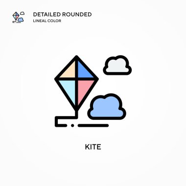 Uçurtma vektör simgesi. Modern vektör illüstrasyon kavramları. Düzenlemesi ve kişiselleştirmesi kolay.