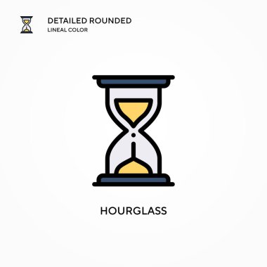 Kum saati vektör simgesi. Modern vektör illüstrasyon kavramları. Düzenlemesi ve kişiselleştirmesi kolay.