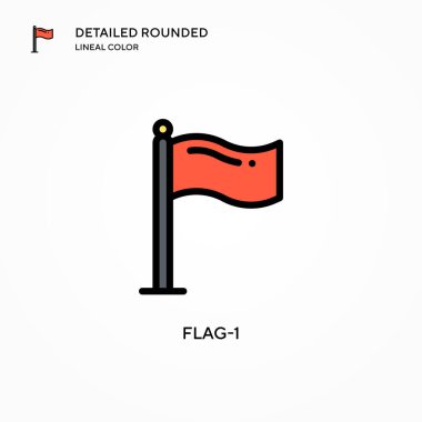 Bayrak-1 vektör simgesi. Modern vektör illüstrasyon kavramları. Düzenlemesi ve kişiselleştirmesi kolay.
