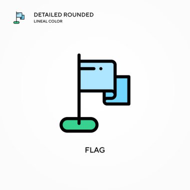 Bayrak vektör simgesi. Modern vektör illüstrasyon kavramları. Düzenlemesi ve kişiselleştirmesi kolay.
