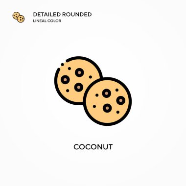 Hindistan cevizi vektör simgesi. Modern vektör illüstrasyon kavramları. Düzenlemesi ve kişiselleştirmesi kolay.