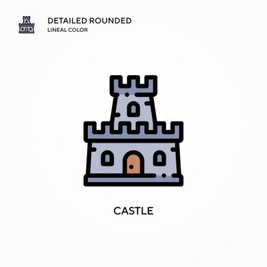 Castle vektör simgesi. Modern vektör illüstrasyon kavramları. Düzenlemesi ve kişiselleştirmesi kolay.