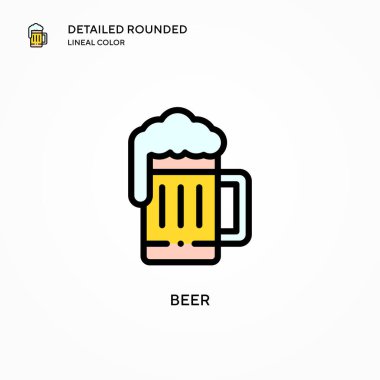 Bira vektör simgesi. Modern vektör illüstrasyon kavramları. Düzenlemesi ve kişiselleştirmesi kolay.