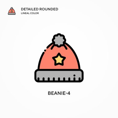 Beanie-4 vektör simgesi. Modern vektör illüstrasyon kavramları. Düzenlemesi ve kişiselleştirmesi kolay.