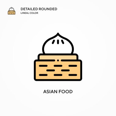 Asya gıda ikonu. Modern vektör illüstrasyon kavramları. Düzenlemesi ve kişiselleştirmesi kolay.
