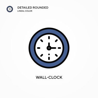 Duvar saati vektör simgesi. Modern vektör illüstrasyon kavramları. Düzenlemesi ve kişiselleştirmesi kolay.