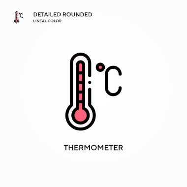 Termometre vektör simgesi. Modern vektör illüstrasyon kavramları. Düzenlemesi ve kişiselleştirmesi kolay.