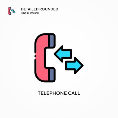 Telefon çağrısı vektör simgesi. Modern vektör illüstrasyon kavramları. Düzenlemesi ve kişiselleştirmesi kolay.