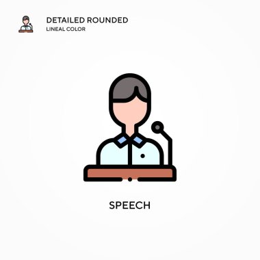Konuşma vektör simgesi. Modern vektör illüstrasyon kavramları. Düzenlemesi ve kişiselleştirmesi kolay.