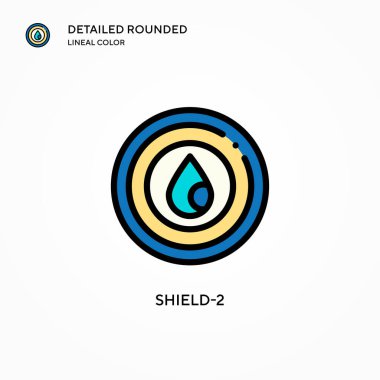 Kalkan-2 vektör simgesi. Modern vektör illüstrasyon kavramları. Düzenlemesi ve kişiselleştirmesi kolay.