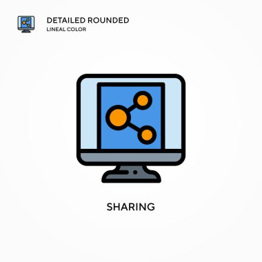 Vektör simgesi paylaşılıyor. Modern vektör illüstrasyon kavramları. Düzenlemesi ve kişiselleştirmesi kolay.
