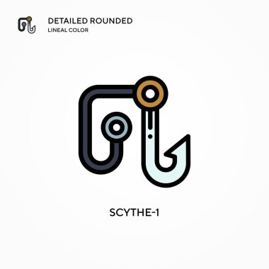 Scythe-1 vektör simgesi. Modern vektör illüstrasyon kavramları. Düzenlemesi ve kişiselleştirmesi kolay.