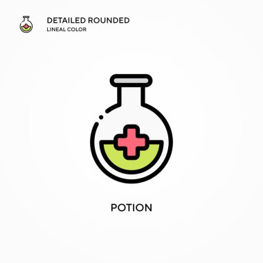 İksir vektör simgesi. Modern vektör illüstrasyon kavramları. Düzenlemesi ve kişiselleştirmesi kolay.